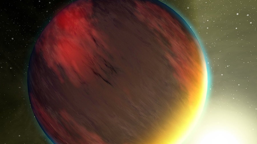 Na zdjęciu artystyczna wizualizacja planety pozasłonecznej typu gorący Jowisz., fot. NASA/JPL-Caltech.