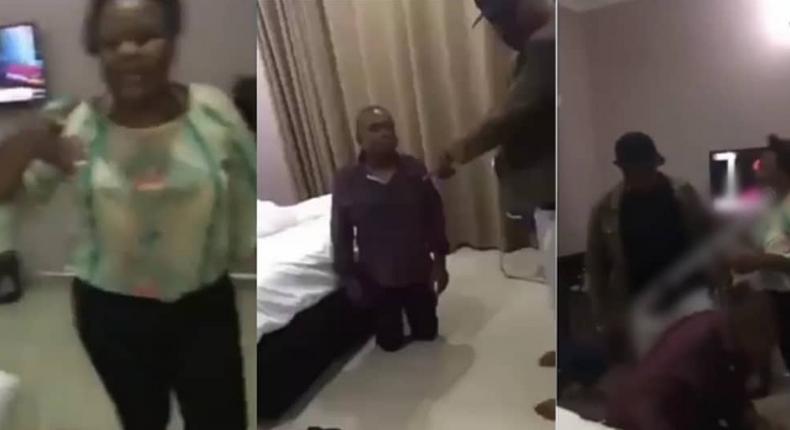 “I have the right to kill you - Man beats wife’s lover after catching them in hotel room (video)