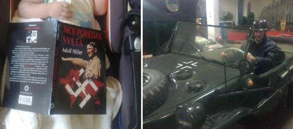 Čudan neki savetnik predsednika - prekriva dete Hitlerovom knjigom