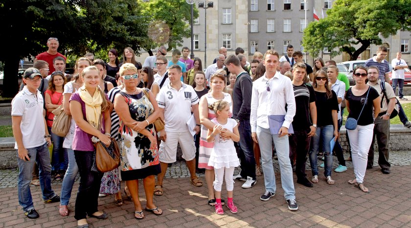 Protest pod urzędem marszałkowskim w Katowicach