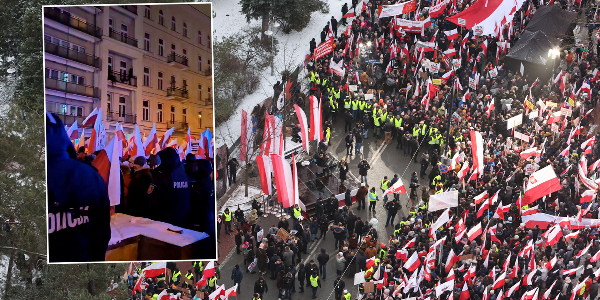 Groźny moment na marszu PiS.