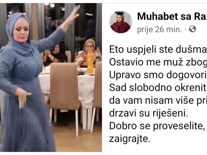 Razija Čolaković na meti kritika zbog snimka sa veselja  foto: facebook/Muhabet sa Razom/Instagram/muhabetovka_razo
