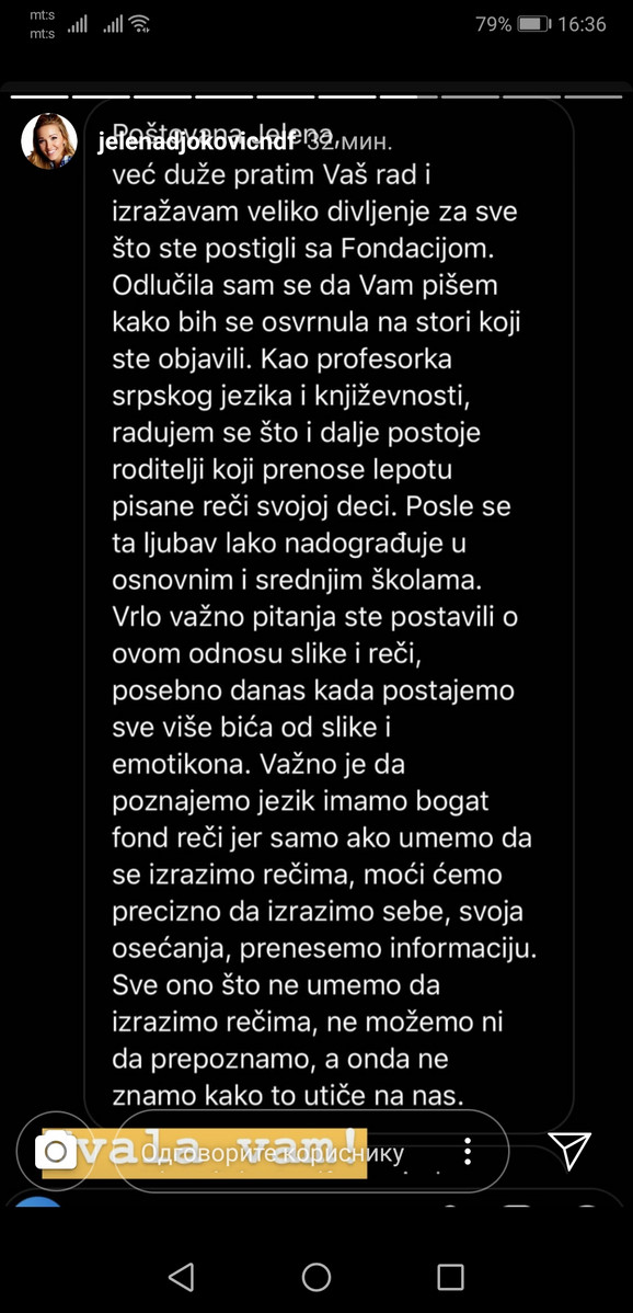 Jelena Đoković objavila komentare
