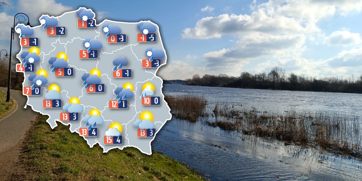 Śnieg, silny wiatr i wiosenna temperatura. Jest prognoza IMGW na 7 dni.