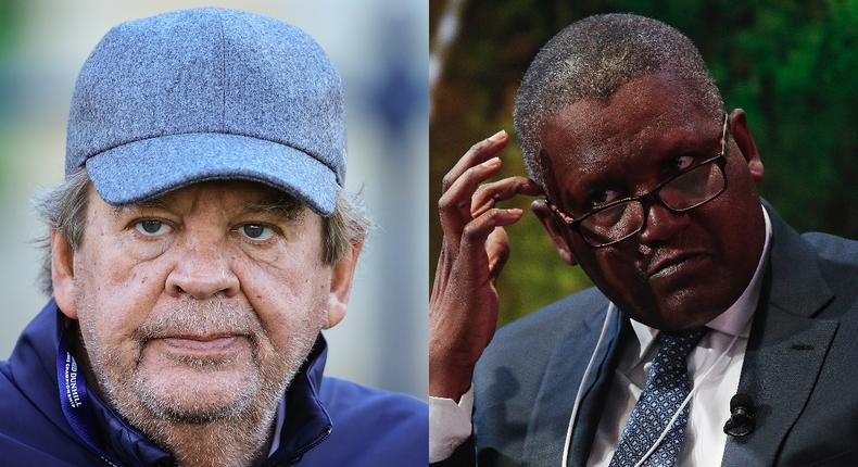 Johann Rupert et Aliko Dangote/Getty Images