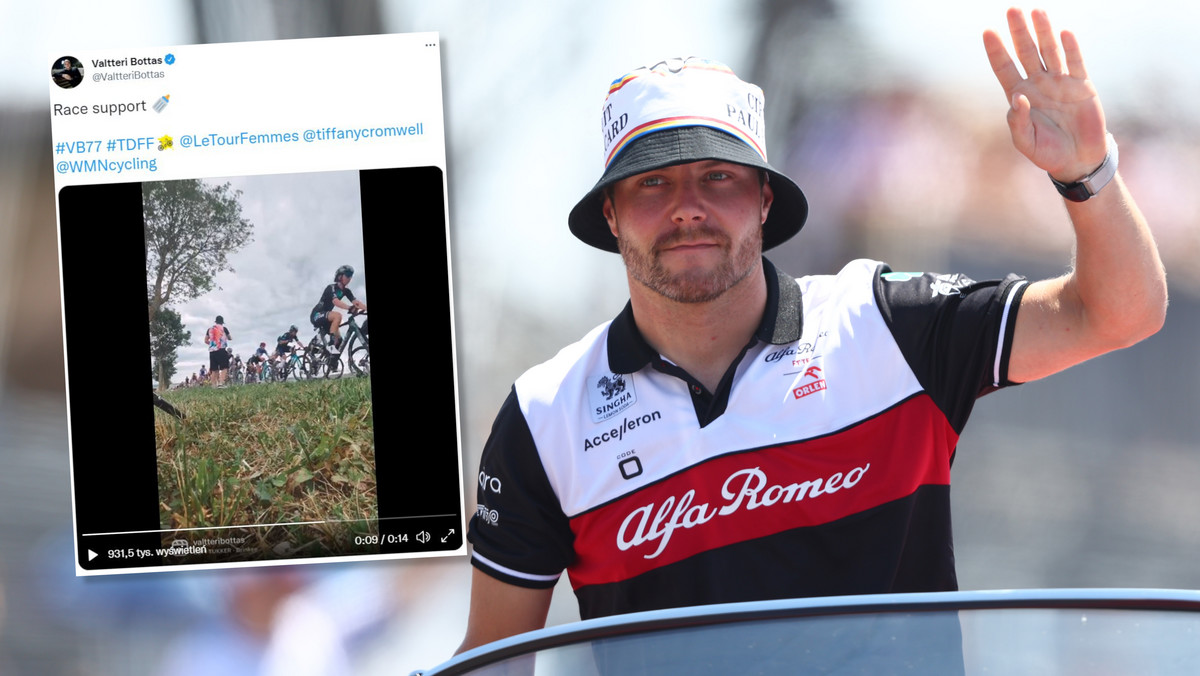 Tour de France: Valtteri Bottas z F1 pomaga ekipie Polki. Podaje bidony [WIDEO]