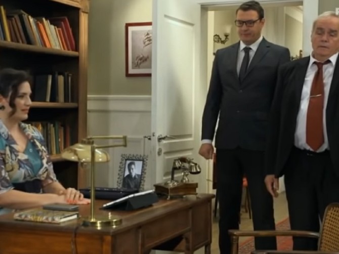 Milan Bosiljčić kao Marinko u seriji "Igra sudbine" sa Milicom Milšom Isaković i Slobodanom Ćustićem (Vukašin) 