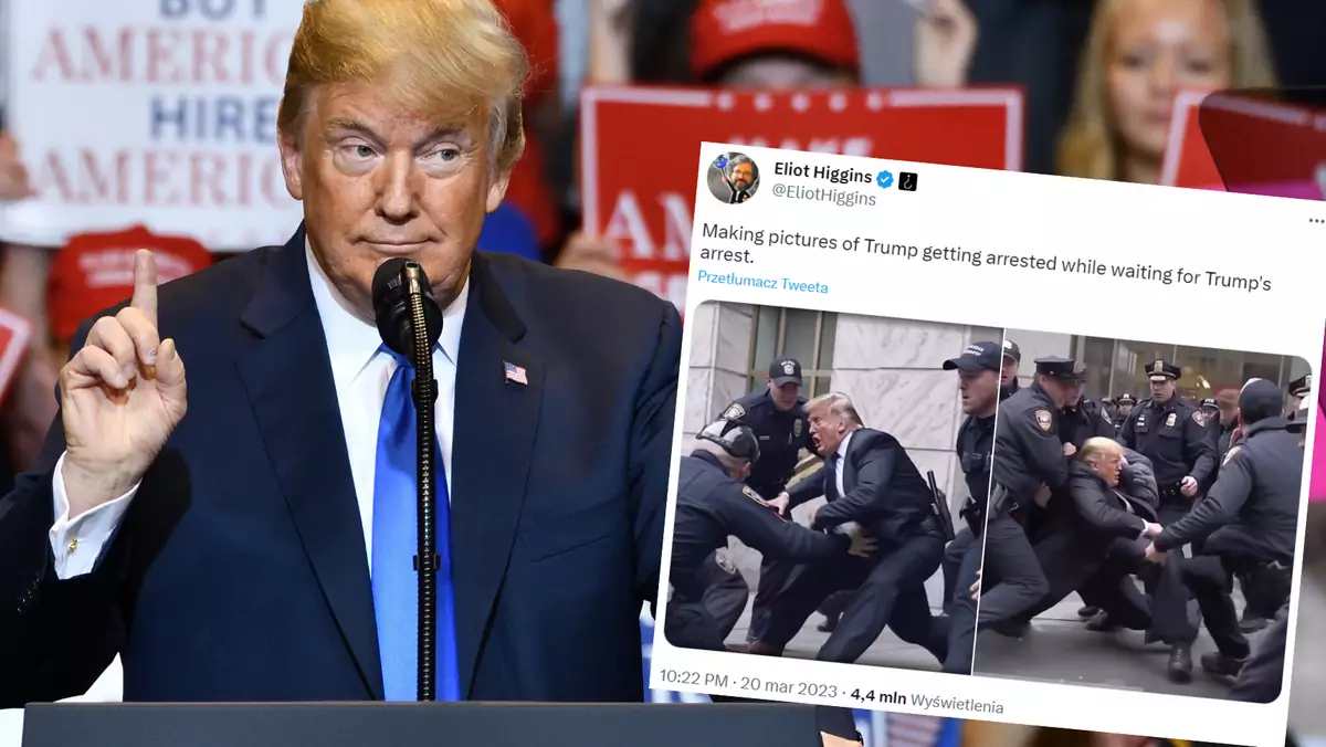 "Zdjęcia" z fikcyjnego aresztowania Donalda Trumpa obiegają sieć (twitter.com/EliotHiggins)