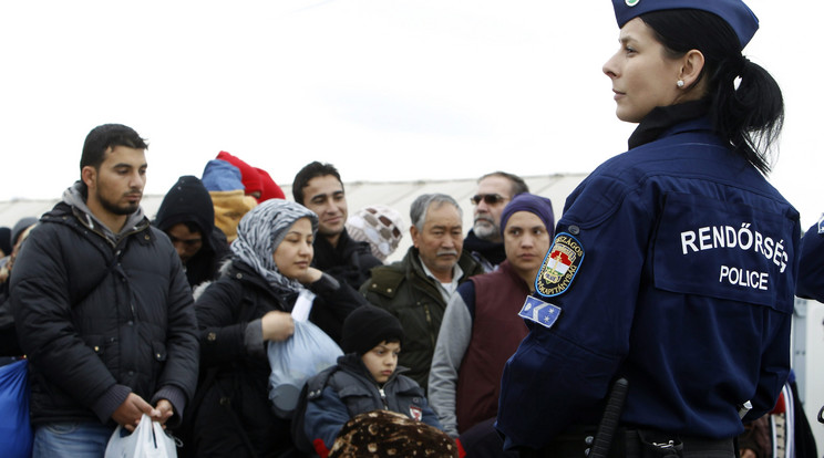 Magyar rendőrök a Görög-Macedon határán / Fotó: MTI
