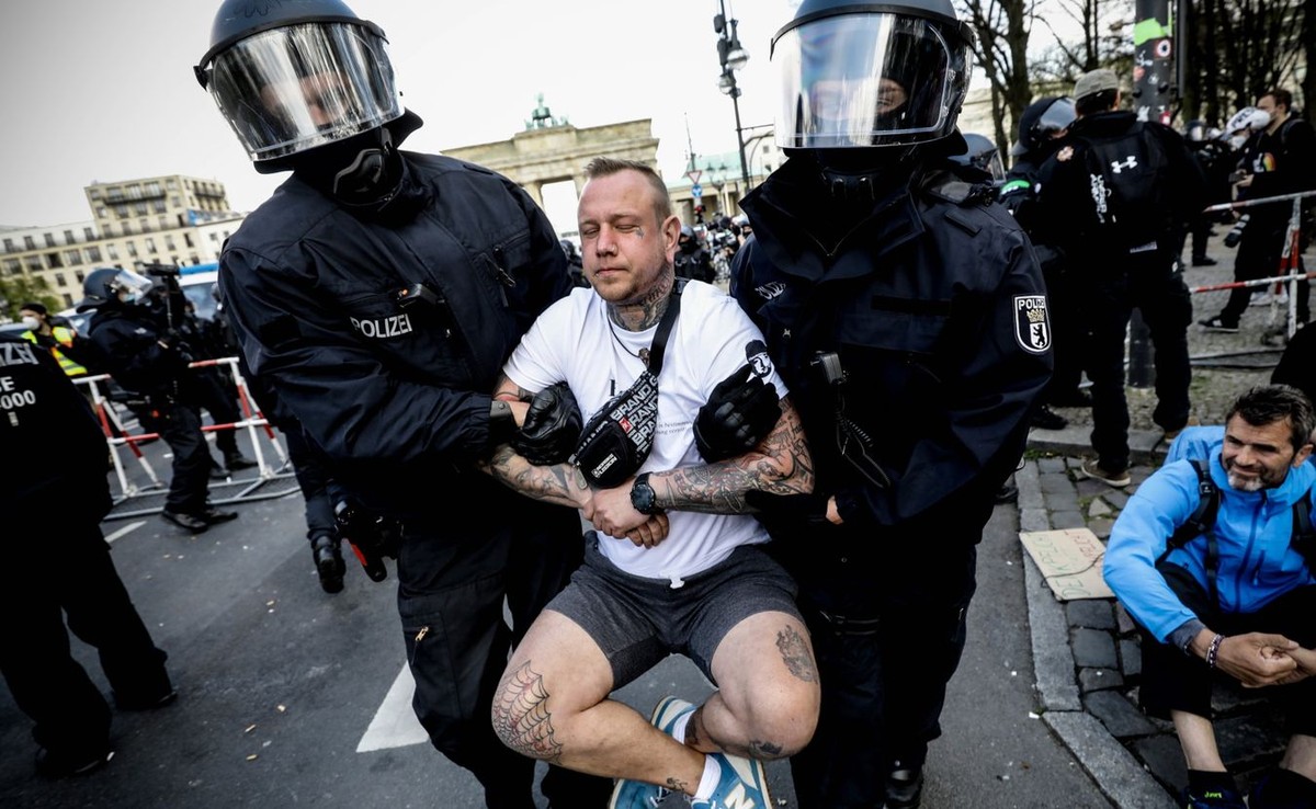 Protest koronasceptyków w Niemczech