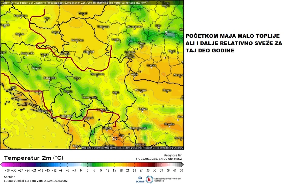 Početak maja topliji, ali ipak relativno svež za taj period