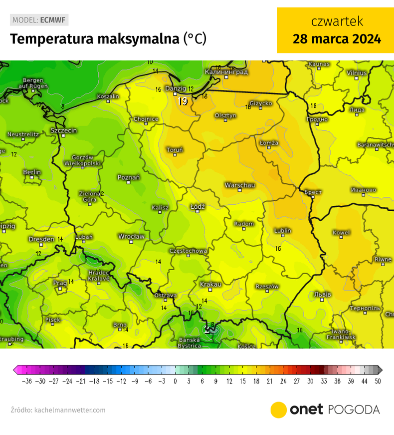 Czwartek będzie chłodniejszy na zachodzie i południu, a cieplejszy na wschodzie i północy