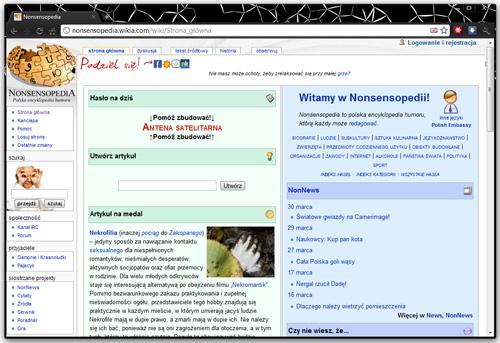 Nonsensopedia, przykład... może nie anty-Wikipedii, ale na pewne czegoś z absurdem w tle. Jeden z ciekawszych wikisów 
