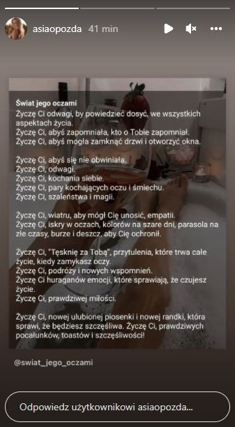 Joanna Öposda difunde sus saludos en el Día de la Mujer