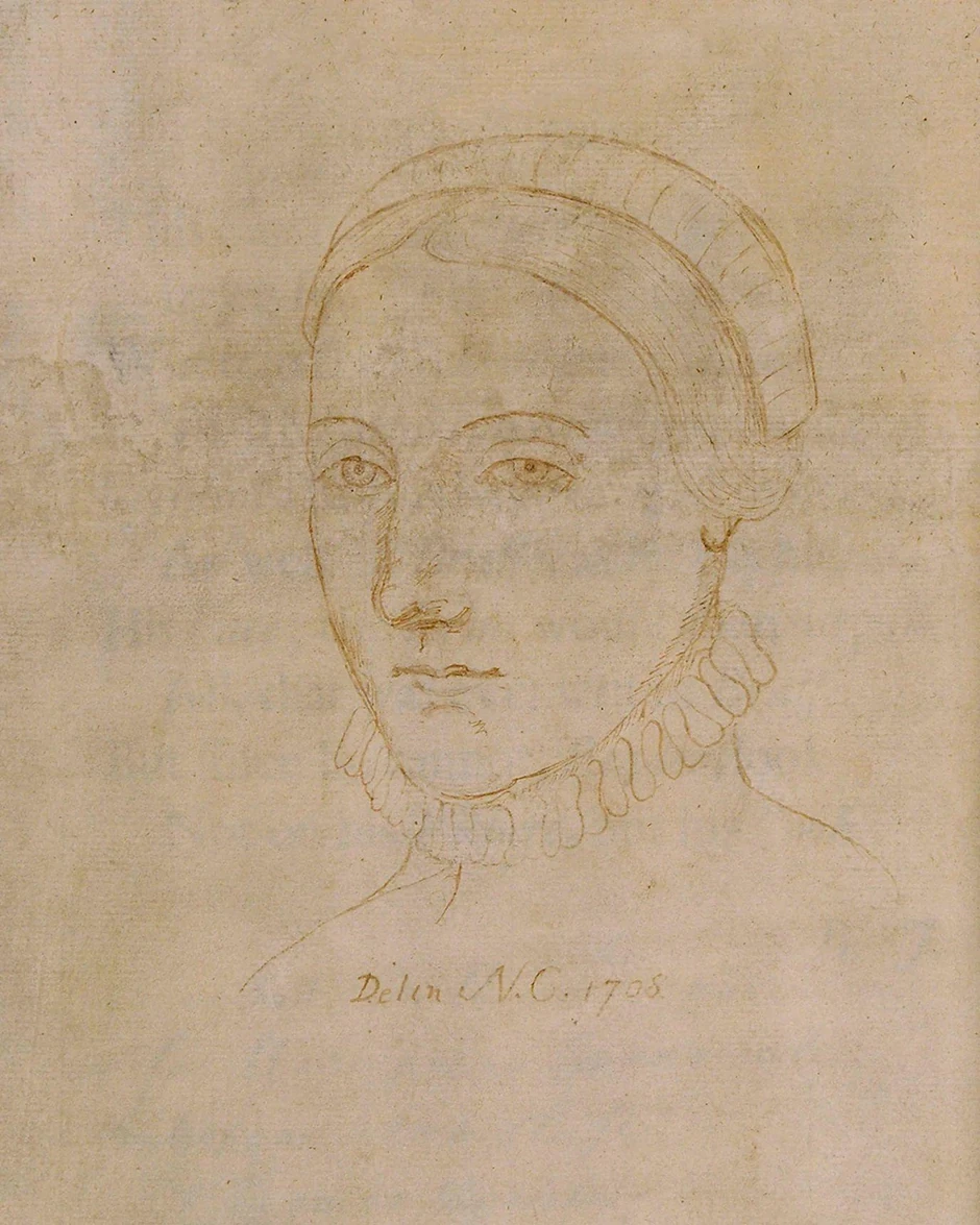 Ovaj portretni crtež iz 1708. godine je jedina sačuvana slika koja možda prikazuje En Hatavej, ili Agnes kako je zovu u filmu „Hamnet" | Foto: Getty Images