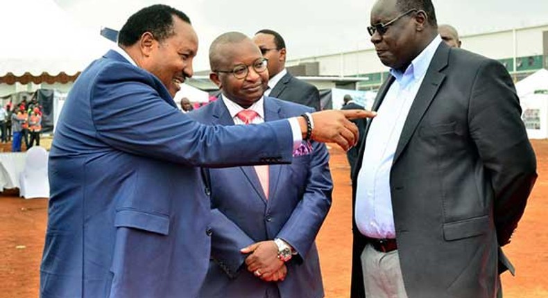 Kiambu Deputy Governor James Nyoro (right) and Governor Ferdinand Waititu (left)