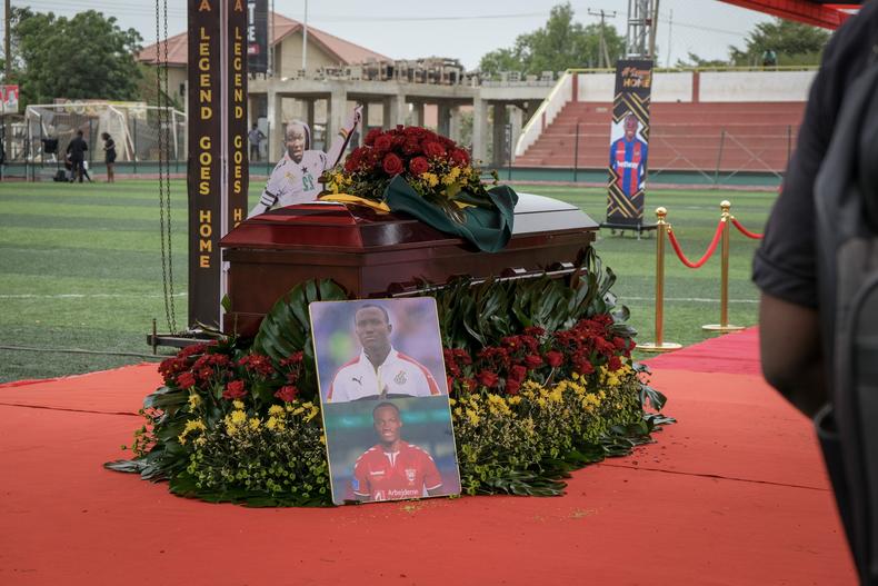 The coffin of the late Raphael Dwamena (Captured by Nicolas Horni)