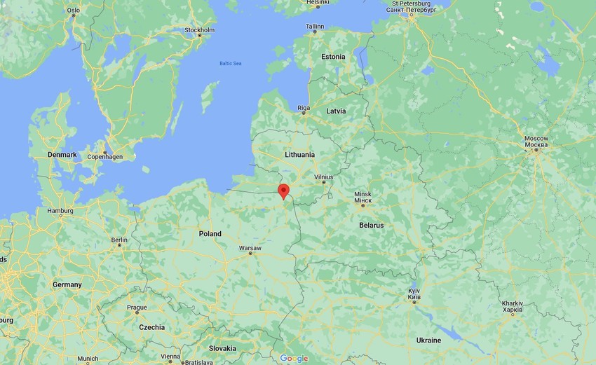 Region Suvalki na mapi