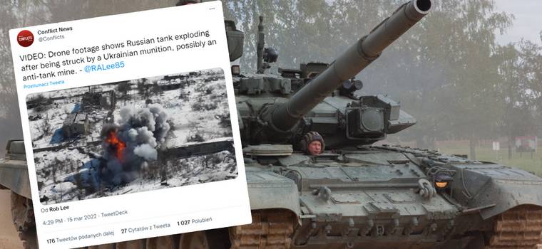 Tajemnicza eksplozja rosyjskiego czołgu. Mogła go zniszczyć polska mina przeciwburtowa