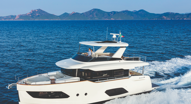 7. The Navetta 58 is a bulkier yacht focused on comfort — it has no-slip flooring, luxury furnishings, and plenty of spaces to lounge.