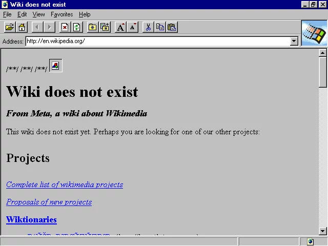 Internet Explorer 1.0 z 1995 roku