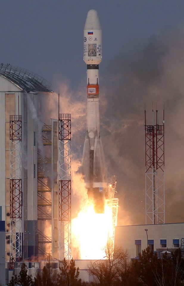 RUSSIA SPACE SOYUZ ROCKET LAUNCH (Russia launches satellites into space from new Vostochny cosmodome)