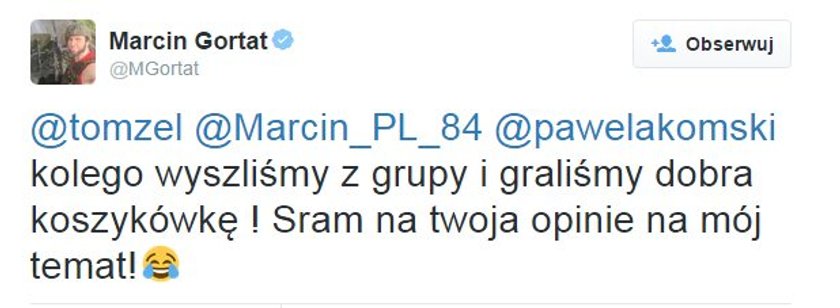 Gortat ostro do kibica: S**m na twoją opinię