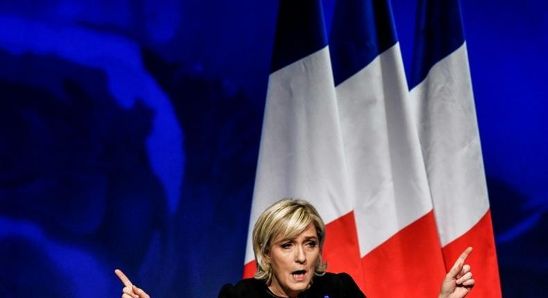 French far-right leader National Front leader Marine Le Pen published a list of 144 commitments as she launched her presidential bid at a rally in Lyon