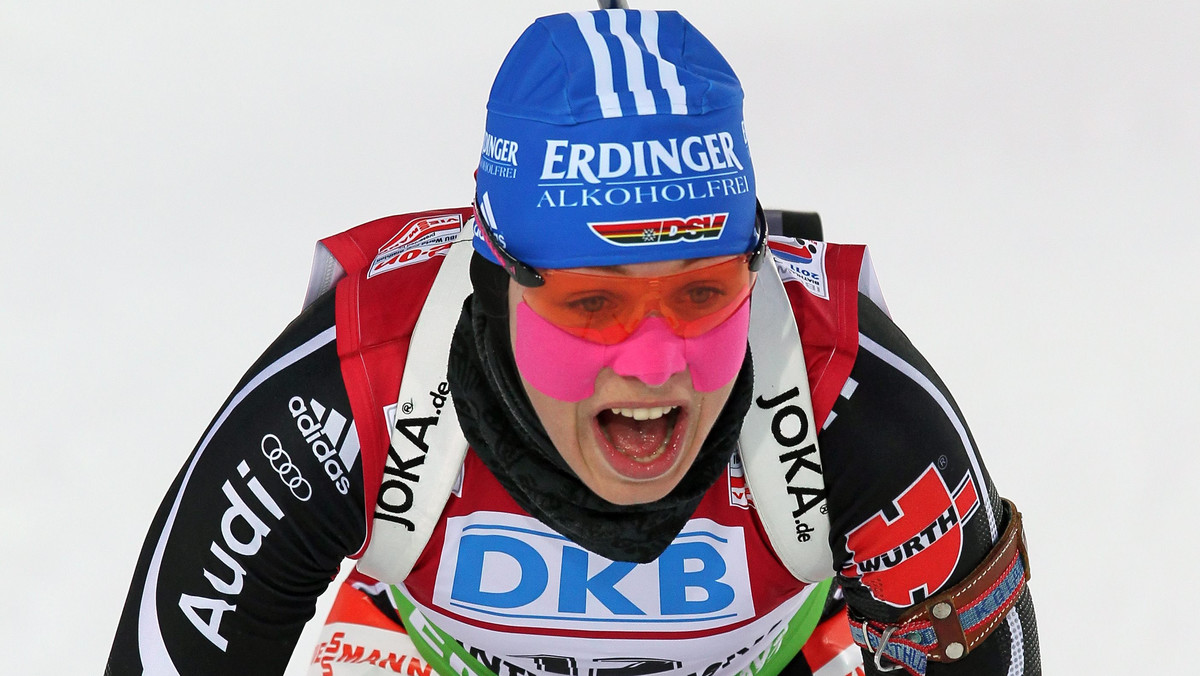 Niemka Magdalena Neuner zdobyła złoty medal w biegu ze startu wspólnego na 12,5 km podczas biathlonowych mistrzostw świata w rosyjskim Chanty Mansijsku