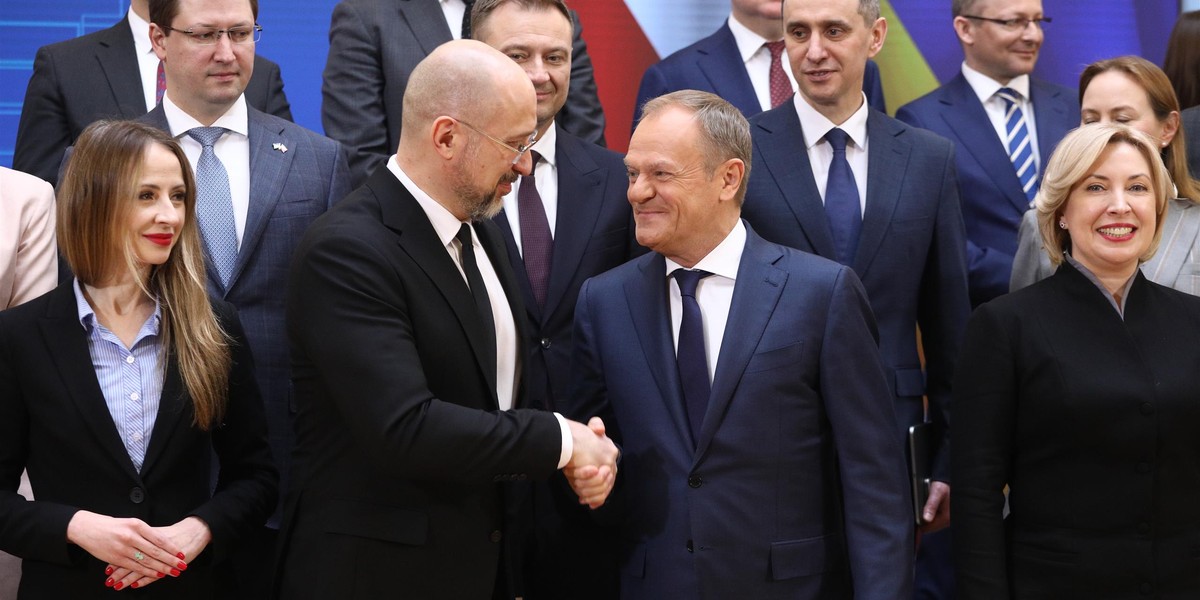 Premier Donald Tusk razem z premierem Ukrainy 