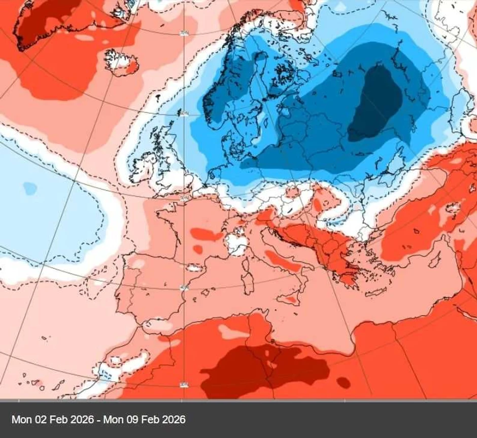 Vremenska prognoza za februar 2026