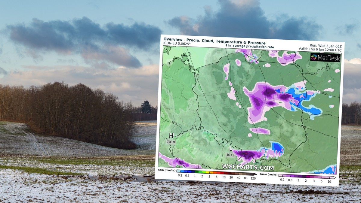 Prognoza pogody na czwartek, 5 stycznia. Powrót zimy. Będzie śnieg i mróz