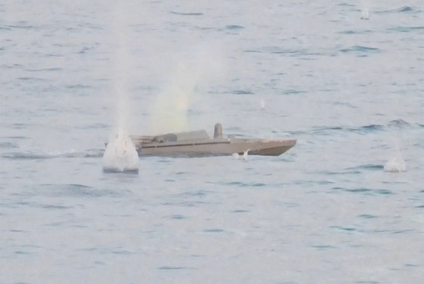 Snimak ruskog Ministarstva odbrane navodnog uništavanja pomorskog kamikaza drona 11. juna u Crnom moru