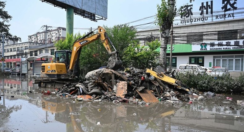 Flooding in Zhuozhou city in China's Hebei province, August 9, 2023.JADE GAO/AFP via Getty Images