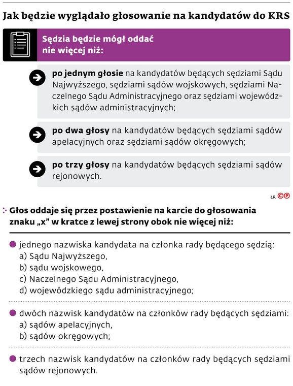 Jak będzie wyglądało głosowanie na kandydatów do KRS