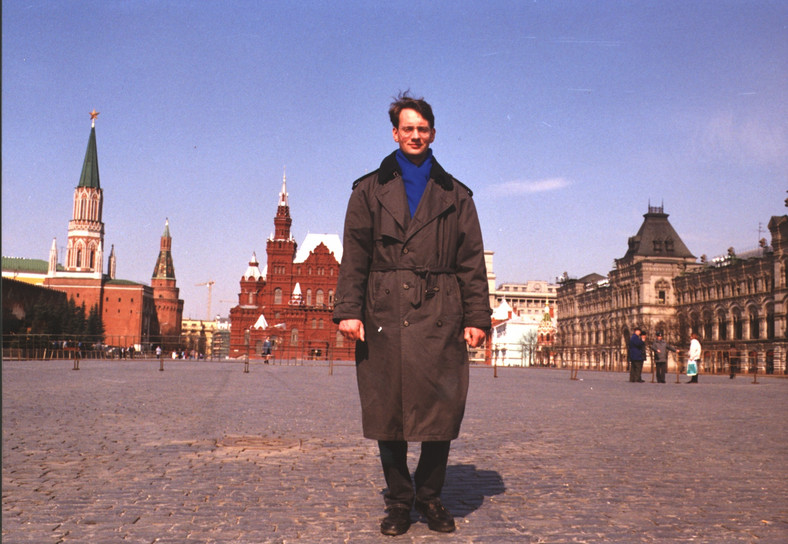 Mathias Rust "legitim" auf dem Roten Platz in Moskau, 1994.