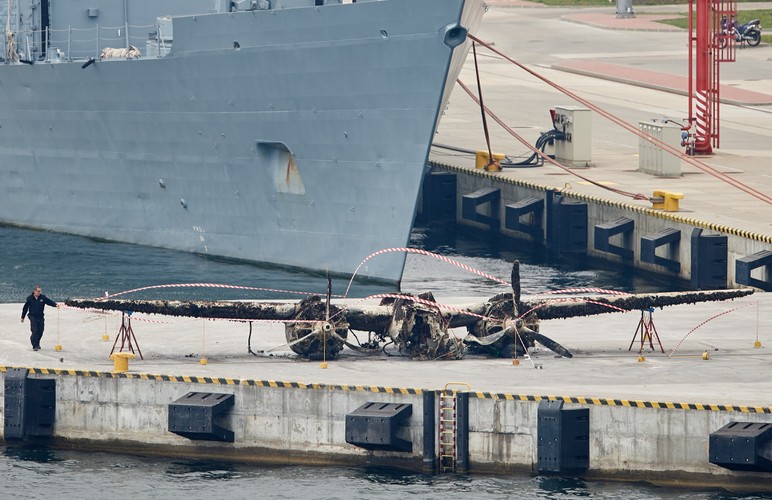 Wrak amerykańskiego bombowca Douglas A-20 z II wojny światowej, wydobyty z dna Bałtyku