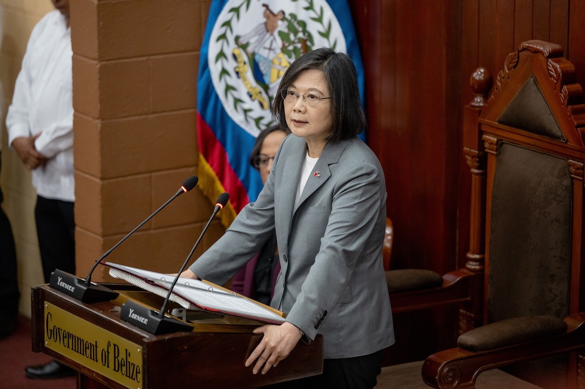 Na zdjęciu Prezydent Taiwanu Tsai Ing-wen z wizytą w Belize