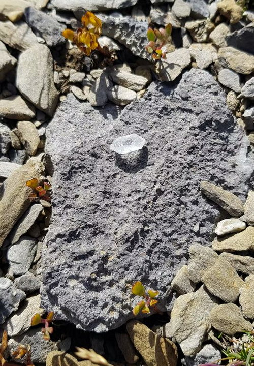 Jeden z 27 kryształów górskich złożonych w ofierze bogom Alp