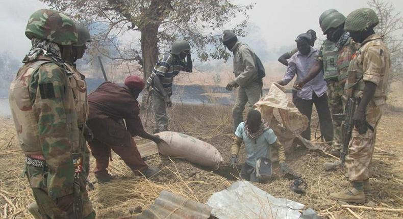 Army raids Boko Haram camps in Dure district. 