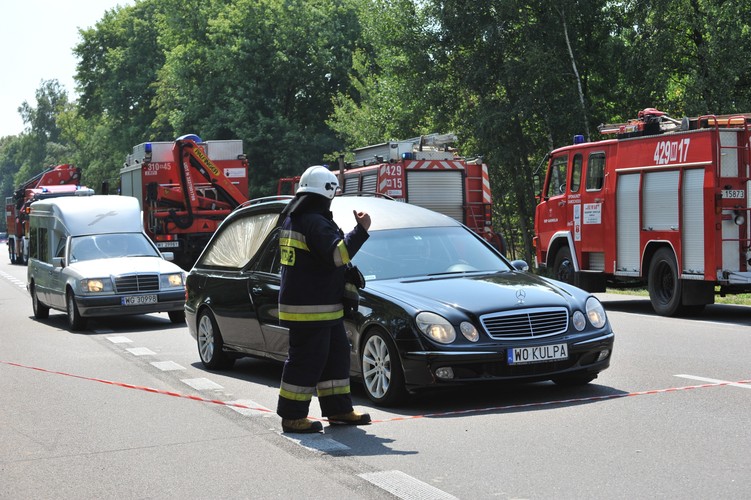 Wypadek ukraińskiego autokaru na obwodnicy Garwolina
