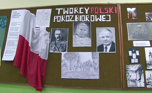 Papież, Piłsudski i Kaczyński jako "twórcy Polski porozbiorowej". Kontrowersyjna gazetka szkolna