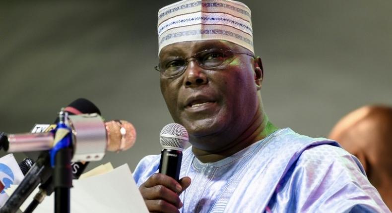 Former Vice-President and Peoples Democratic Party (PDP) presidential candidate, Atiku Abubakar making a speech