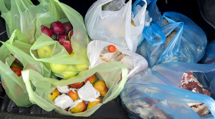 Műanyagszatyrokba csomagolt áru a csomagtartóban egy kiadós bevásárlás után / Fotó: Getty Images