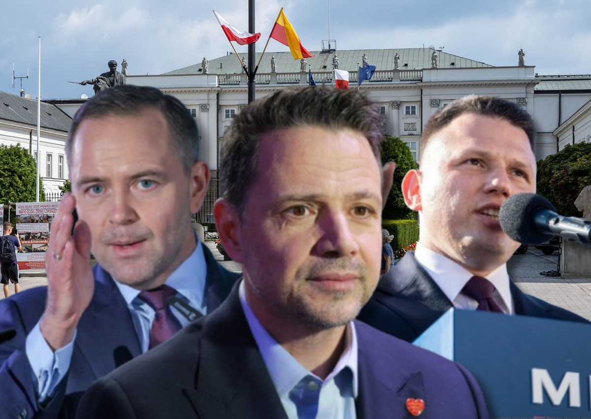 Wyborcze pomysły na praworządność. Kandydaci są podzieleni [ANKIETA DGP]. Na zdjęciu od lewej: Karol Nawrocki, Rafał Trzaskowski i Sławomir Mentzen