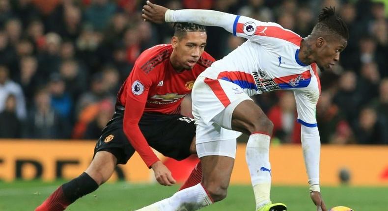 Manchester United's Chris Smalling suffered a frustrating day against Crystal Palace