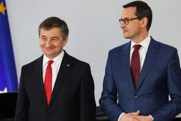 Marek Kuchciński i Mateusz Morawiecki