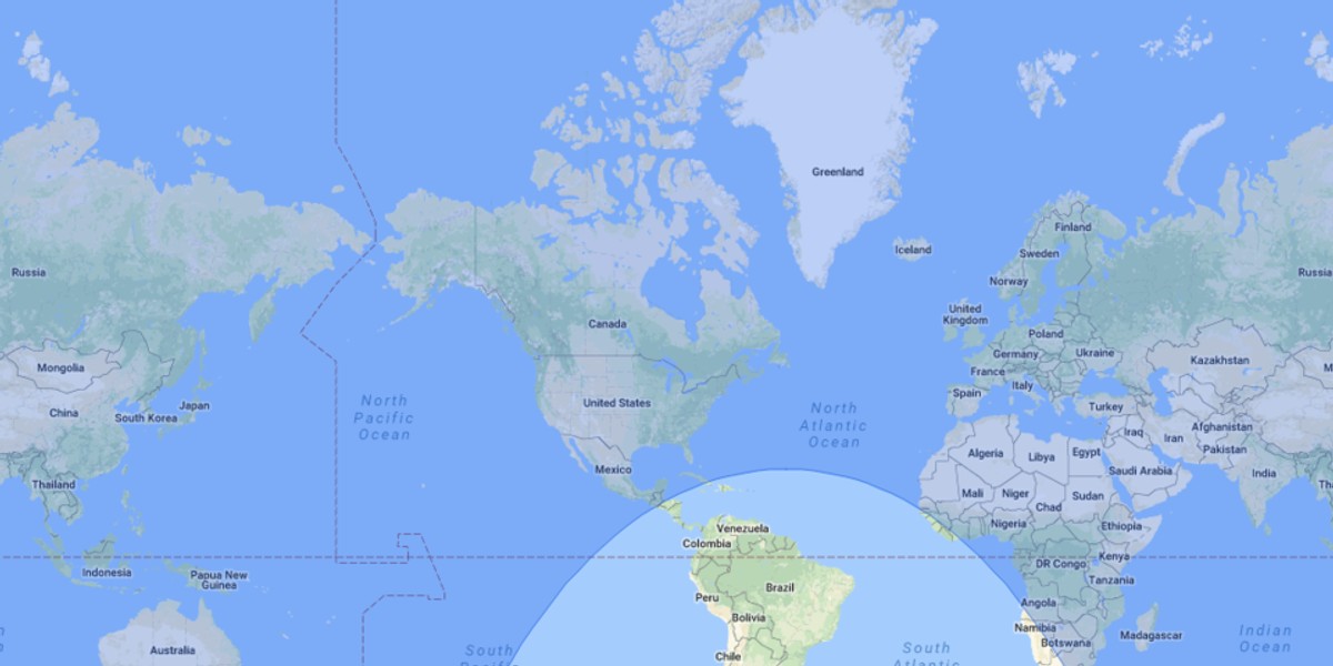 The shaded area shows the range of North Korea's latest missile if fired from within the country.