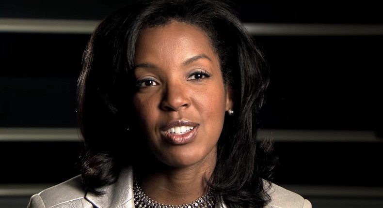 Erika James discussing her background during a faculty profile video for the University of Virginia's Darden School of Business, where she was a senior associate dean.