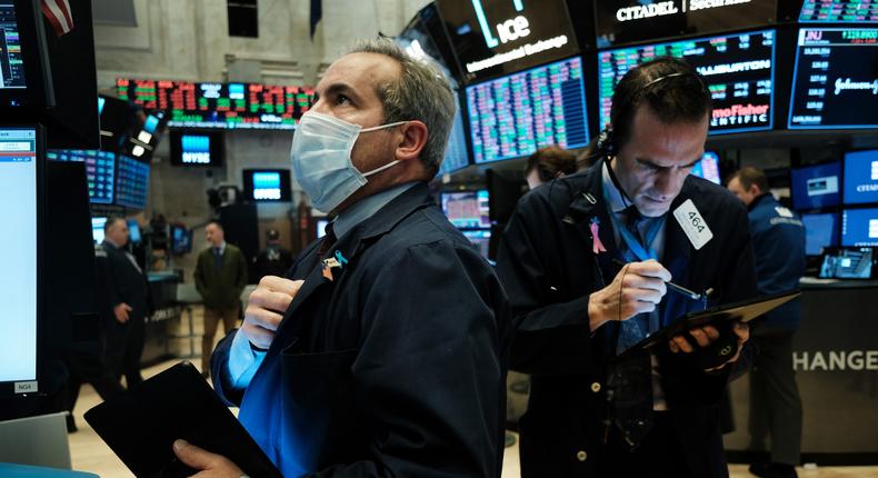 US stock market investors are feeling optimistic about the economy.
